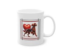 Irish Setter Mug - Gift Idea - Original Valentine's Day Mug - Dog Love White Glossy 11oz