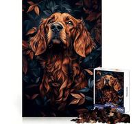 Irish Setter Portrait in Foliage Jigsaw Puzzles for Adults1000 Pieces Recall Enhancer Stress Relief Play Pattern Build Unique Gift (50x75cm)
