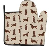 Irish Setter Simple Dog Breed Oven Mitts And Pot Holders,Cooking Gloves, Heat Resistant Baking Mitts