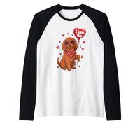 Irish Setter Valentine Heart I Love You Dog Lovers Raglan Baseball Tee