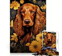 Irish Setter with Flowers 1000 Piece Jigsaw Puzzles for Adults Jigsaw Brain Think Pastime Game Real Challenge Xmas Santa Gift (38x52cm)