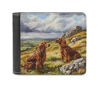 Irish Setters Bifold Wallet PU Leather Credit Card Holder Wallets Slim Front Pocket Money Clip