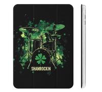 Irish Shamrock Drum St And Patricks Day Compatible with iPad Mini 4/5/6 Cute Tablet Case with Pencil Holder Slim Hard Protective Cover