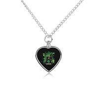 Irish Shamrock Drum St And Patricks Day Pet Urn Necklace Memorials Funerary Ashes Pendant Heart Silver for Dog Cat Lover