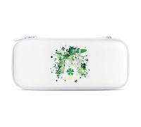 Irish Shamrock Drum St and Patricks Day Portable Storage Bag Compatible with Switch Carrying Case Protector Bags with 15 Games Accessories