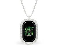 Irish Shamrock Drum St And Patricks Day Women's Square White Diamond Necklace Adjustable Pendant Chain Gift for Mom
