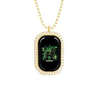 Irish Shamrock Drum St And Patricks Day Women's Square White Diamond Necklace Adjustable Pendant Chain Gift for Mom