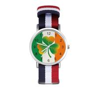 Irish Shamrock Flag Wrist Watches for Men Women Casual Braided Strap Easy Reader for Work Workout