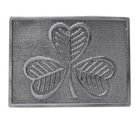 Irish Shamrock Kilt Belt Buckle with Enamel Finish, 8 cm (Silver Antique Finish)