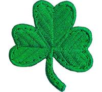 Irish Shamrock Lucky Clover Leaf Patch - Hook & Loop 3.5cm x 4cm