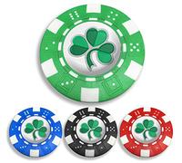 " IRISH SHAMROCK" POKER CHIP GOLF BALL MARKER. GREEN