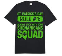 Irish Shamrocks - St Patricks Day Rule 1 Shenanigans Squad Comfort Colors Adult Heavyweight T-Shirt