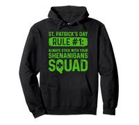 Irish Shamrocks - St Patricks Day Rule 1 Shenanigans Squad Pullover Hoodie