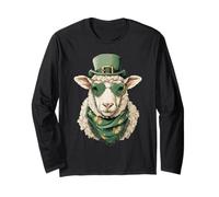 Irish Sheep with Hearts Sunglasses Shamrocks St Patricks Day Long Sleeve T-Shirt
