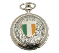 Irish Shield Pocket Watch Pewter Fronted Quartz Personalised Gift 469
