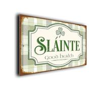 Irish Slainte Sign | Gift from Ireland | Weatherproof & UV Fade Resistant | Celtic Home Bar & Pub Wall Décor