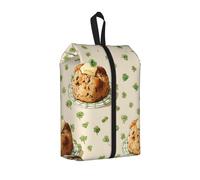 Irish Soda Bread Printed Travel Shoe Storage Bag Waterproof Jacquard Fabric is Lightweight, with Strong Handle and Central Zipper.