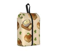 Irish Soda Bread Printed Travel Shoe Storage Bag Waterproof Jacquard Fabric is Lightweight, with Strong Handle and Central Zipper.
