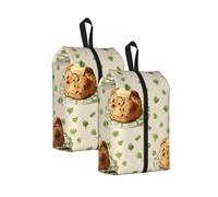 Irish Soda Bread Printed Travel Shoe Storage Bag Waterproof Jacquard Fabric is Lightweight, with Strong Handle and Central Zipper.