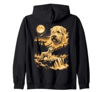 Irish Soft Coated Wheaten Terrier Howling To The Moon Zip Hoodie