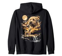 Irish Soft Coated Wheaten Terrier Howling To The Moon Zip Hoodie