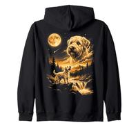 Irish Soft Coated Wheaten Terrier Howling To The Moon Zip Hoodie