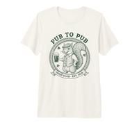 Irish Squirrel Monochrome Pub to Pub St. Patrick's Day Premium T-Shirt