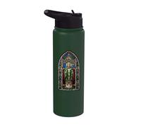 Irish St. Patrick Gothic Stained Glass Window Ireland Stainless Steel Insulated Water Bottle