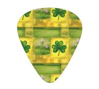 Irish St Patrick Shamrock 12 Pack Guitar Picks With 3 Thicknesses And Storage Box, Abs Plectrums For Electric Bass Guitar Players
