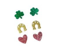Irish St. Patrick's Day Earring Sets Green Shamrock Clover Gnome Hat Holiday Stud Dangle Earrings Irish Luck Jewelry Sets for Women Party Gift Accessories, Zinc, No Gemstone