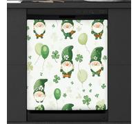 Irish St.patrick's Day Gnomes Leaves Dishwasher Magnet Cover Sticker for Kitchen Appliance Decor,Reusable Magnetic Refrigerator Covers Fridge Panel Decal