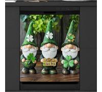 Irish St.patrick's Day Lucky Gnomes Dishwasher Magnet Cover Sticker for Kitchen Appliance Decor,Reusable Magnetic Refrigerator Covers Fridge Panel Decal