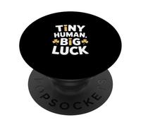 Irish St Patricks Tiny Human Big Luck Clover PopSockets Adhesive PopGrip