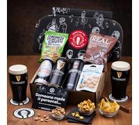 Irish Stout & Snack Valentine's Day Hamper, Beer Gift Set - Guinness Draught 440ml and Pint Glass, Guinness Original & Murphy's Stout Hampers - Christmas Alcohol Gift for Men by QWERTY Beer Box