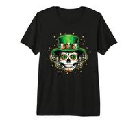 Irish Sugarskull Shamrock Day of The Dead St Patrick's Day Premium T-Shirt