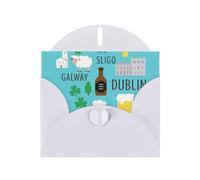 Irish Symbols Greeting Card With Envelope (160 x 120 mm) for Birthday/Wedding/Invitation/Christmas/New Year