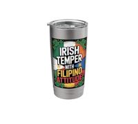 Irish Temper Filipino Attitude St Patricks Day Stainless Steel Insulated Tumbler