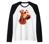 Irish Terrier Dog Portrait Raglan Baseball Tee
