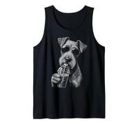 Irish Terrier Drinking Iced Coffee Funny Dog Lover Tank Top