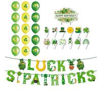 Irish Theme Paper Party Decoration Set Event Planning Supplies Party Accessories Banners And Cake Toppers With Balloons Family Gathering Decoration