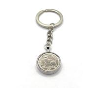 Irish Threepence Hare Coin Keyring Silver plated backs shooting sports