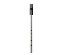 Irish Tin Whistle Flute, Metal Construction in C D Bb Key, 6 Hole For WOODWIND Instrument for Musicians (Bb Key Silver)