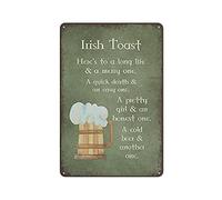 Irish Toast Here's to A Long Life & A Merry One A Quick Death And An Easy One A Pretty Girl And An Honest One Novelty Vintage Auto License Plate Tin Sign Embossed For Home Pub Bar Decor 12×8 i
