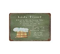 Irish Toast Here's to A Long Life & A Merry One A Quick Death And An Easy One A Pretty Girl And An Honest One Novelty Vintage Auto License Plate Tin Sign Embossed For Home Pub Bar Decor 5.5×8