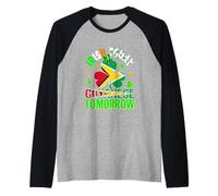 Irish Today Guyanese Tomorrow St. Patrick's Day Shamrocks Raglan Baseball Tee