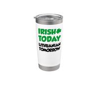 Irish Today Lithuanian Tomorrow Shamrock St Patricks Day Stainless Steel Insulated Tumbler