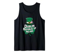 Irish Top Hat With A Shamrock Clover Dublin Ireland Travel Tank Top