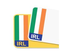 Irish Tricolour Flag Car Number Plate Decorative Vinyl Stickers - Premium Bubble-Free Adhesive Decals - IRL Set of 2 (F&R) - Weatherproof, Easy Application - Made in UK (IRL, Blue)
