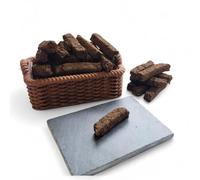 Irish Turf Incense Creel Basket Set, 28 Pcs, Peat Incense Sods, Miniature 3D Printed Brown Wicker Basket with Burner Traditional Irish Cottage Scent, 14 Hrs Burn Time
