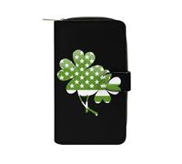 Irish U.S.A Flag Clovers Trendy Zipper Wallets for Men Women Classic Leather Pouch Credit Card Coin Purse